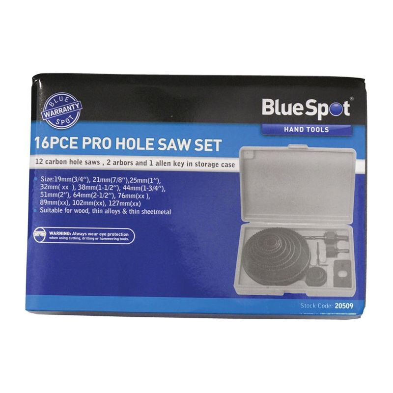 Bluespot Tools Multi Holesaw Set, 16 Piece 19-127mm BlueSpot Tools - RockBottom Northampton