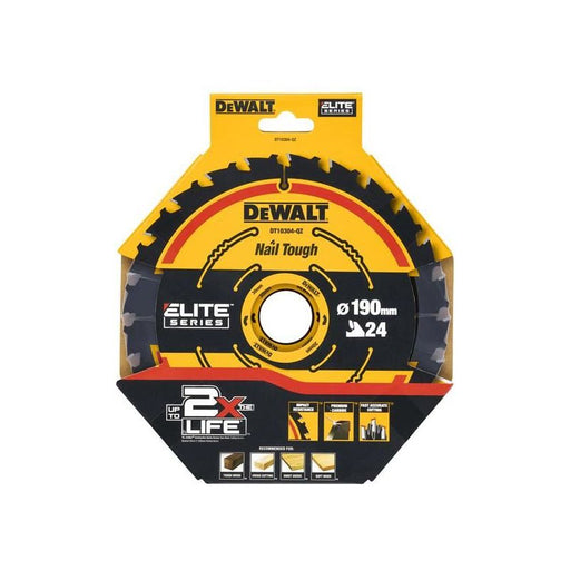 Dewalt Power Tools ELITE™ Series Framing Circular Saw Blade 190 x 30mm x 24T DeWALT Power Tools - RockBottom Northampton