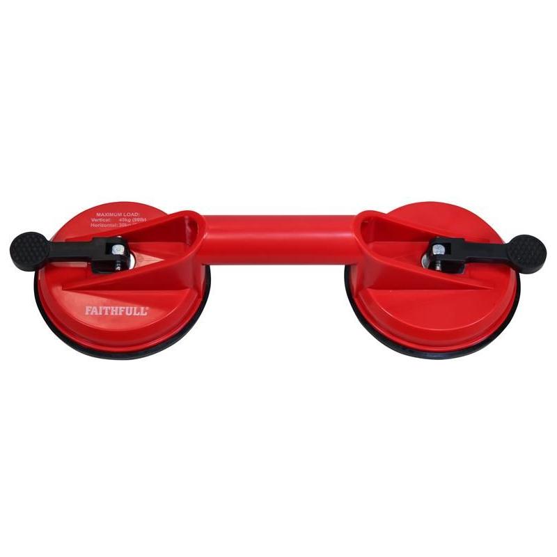 Faithfull Double Pad Suction Lifter 120mm Pads Faithfull - RockBottom Northampton