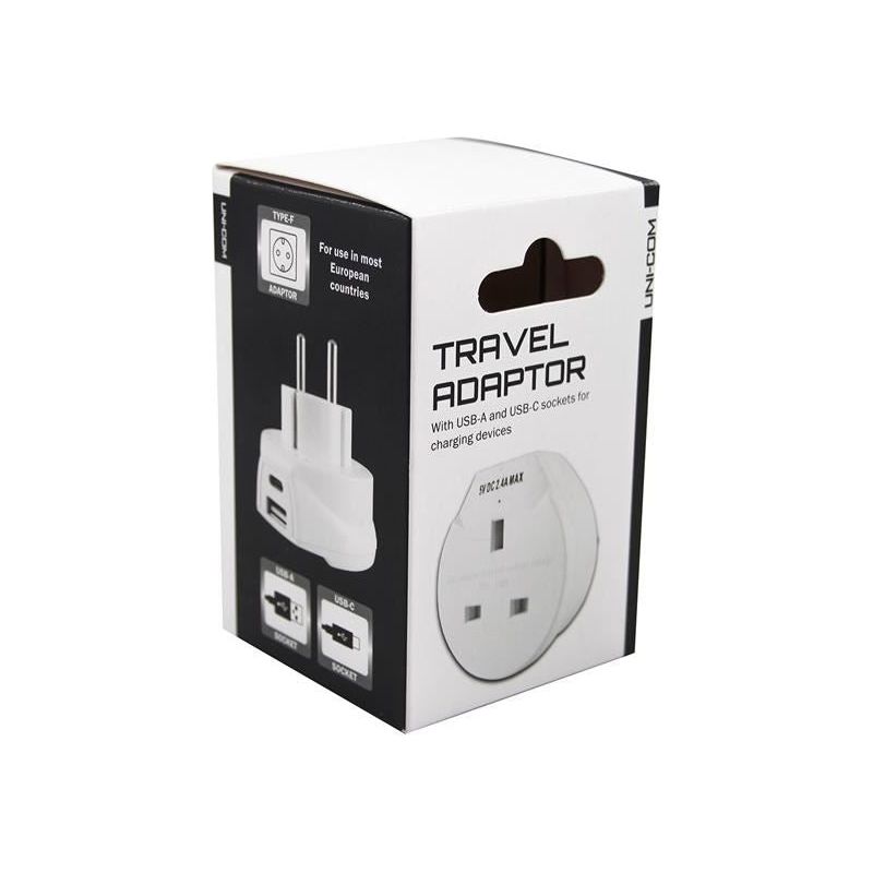Uni-Com Travel Socket with USB Charger Uni-Com - RockBottom Northampton