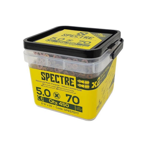 Forgefix Spectre™ PZ Compatible Wood Screw CSK ZYP 5.0 x 70mm Tub 450 ForgeFix - RockBottom Northampton