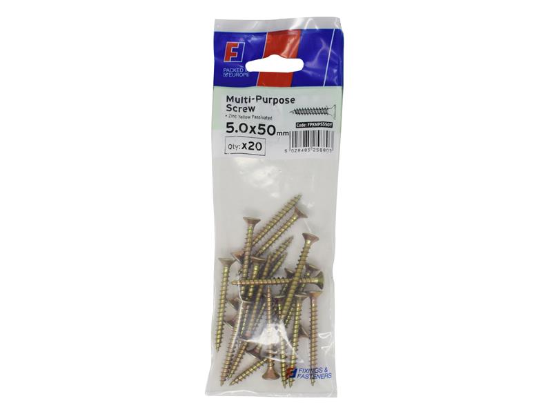 ForgeFix Multi-Purpose Pozi Screw CSK ST ZYP 5.0 x 50mm ForgePack 20