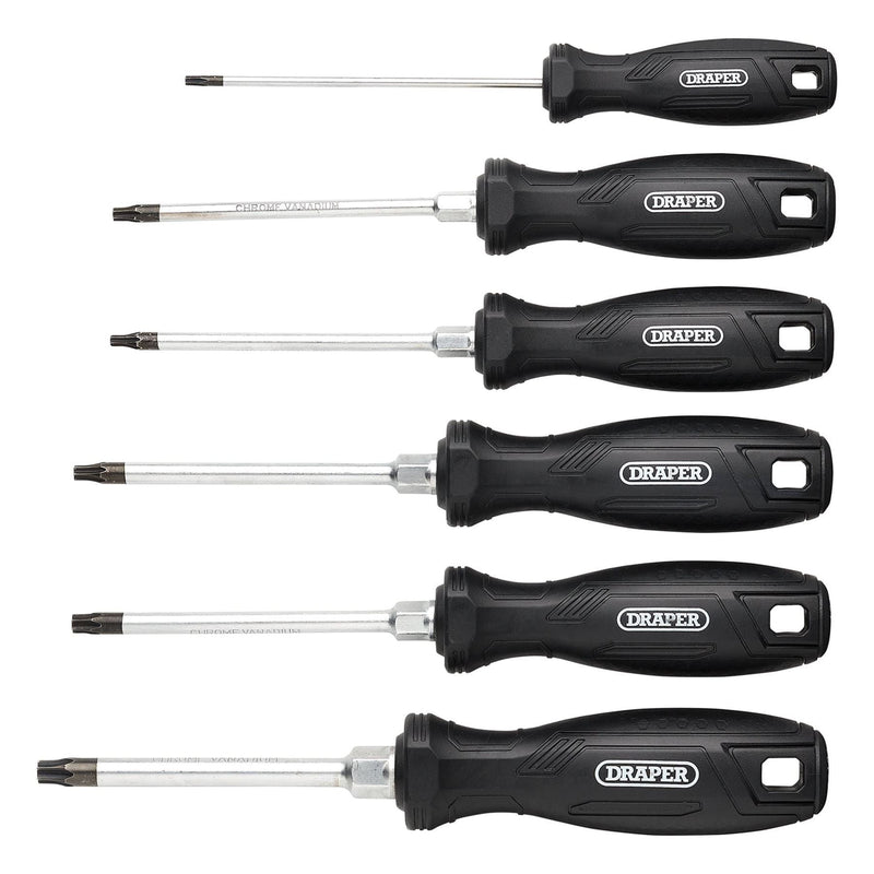 Draper Draper TX-STAR Tamperproof Hard Grip Screwdriver Set (6 Piece) Draper - Town Tools