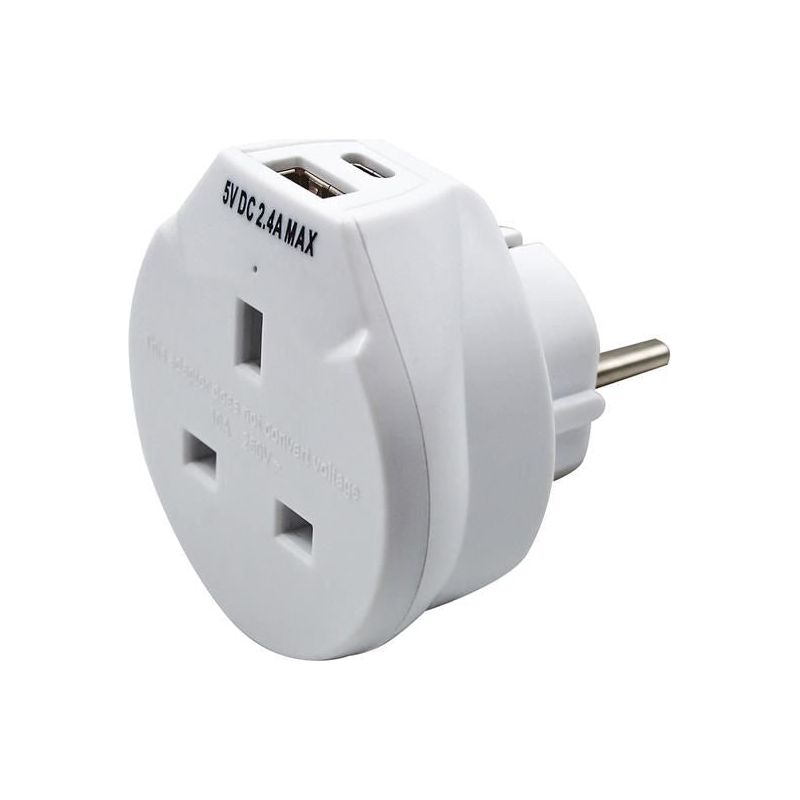 Uni-Com Travel Socket with USB Charger Uni-Com - RockBottom Northampton