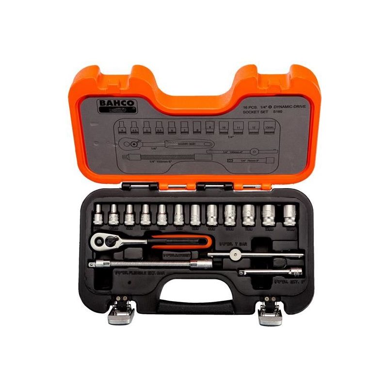 Bahco S160 1/4in Drive Socket Set, 16 Piece Bahco - RockBottom Northampton