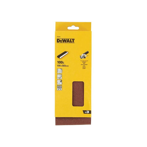Dewalt Power Tools Sanding Belt 560 x 100mm 100G Pack of 3 DeWALT Power Tools - RockBottom Northampton