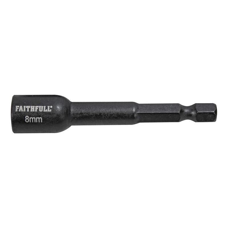 Faithfull Magnetic Impact Nut Driver 8mm x 1/4in Hex Faithfull - RockBottom Northampton