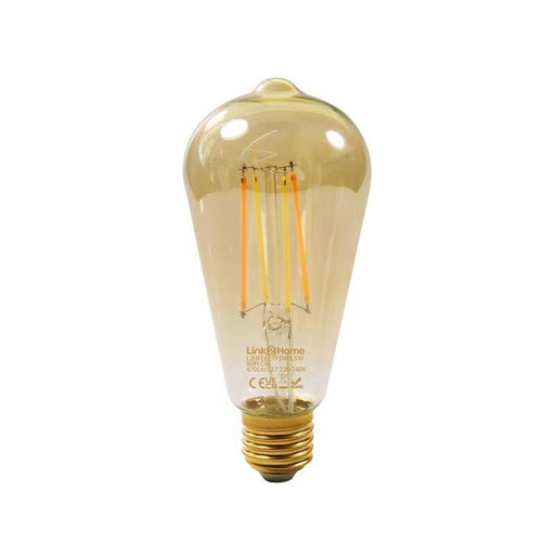 Link2Home Wi-Fi LED ES (E27) Pear Filament Dimmable Bulb, White 470 lm 4.5W Link2Home - RockBottom Northampton