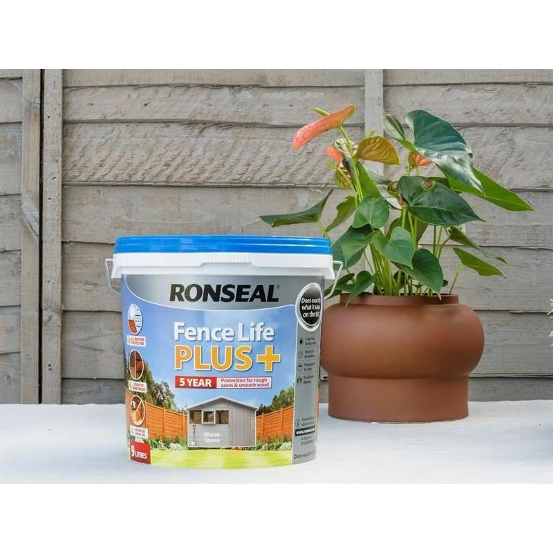 Ronseal Fence Life Plus+ Warm Stone 5 litre Ronseal - RockBottom Nothampton