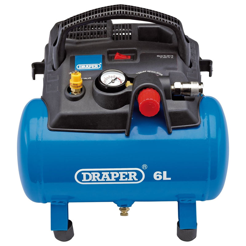 Draper Oil-Free Air Compressor, 6L, 1.2kW 02115 Draper - Town Tools 