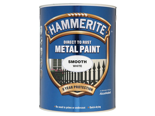 Hammerite Direct to Rust Smooth Finish Metal Paint White 5 Litre