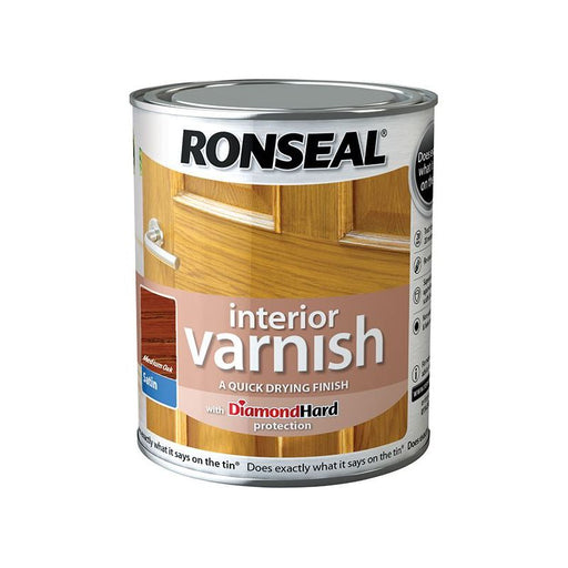 Ronseal Interior Varnish Quick Dry Satin Medium Oak 250ml Ronseal - RockBottom Nothampton