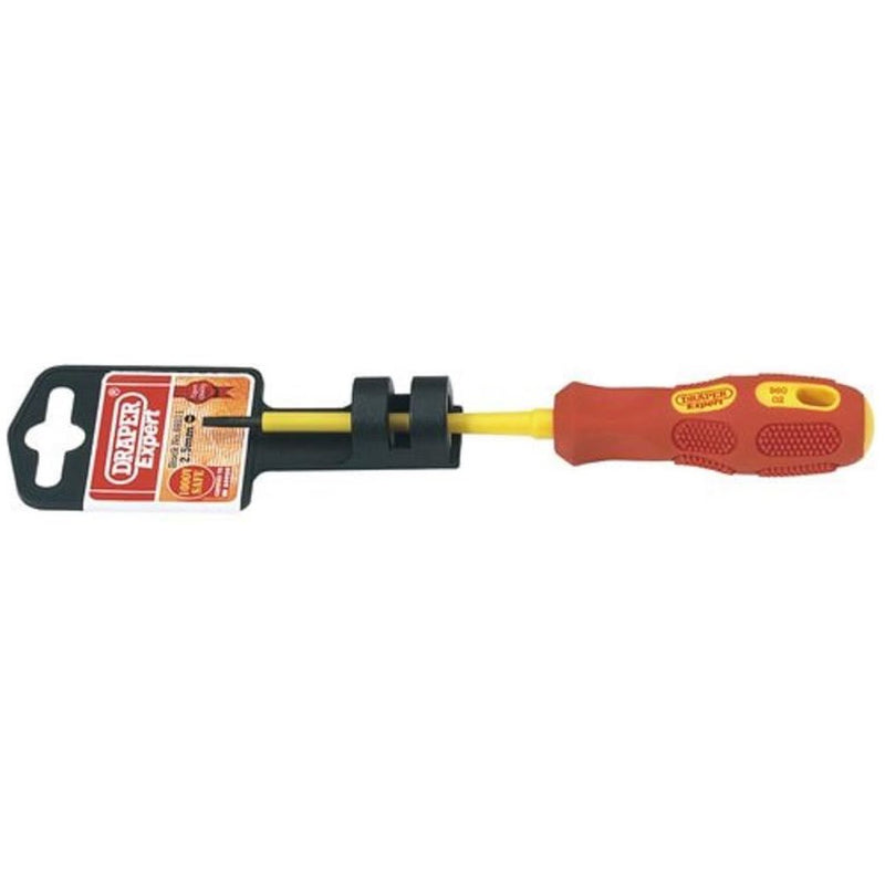 Draper VDE Approved Fully Insulated Plain Slot Screwdriver, 2.5 x 75mm (Display Draper - Town Tools 