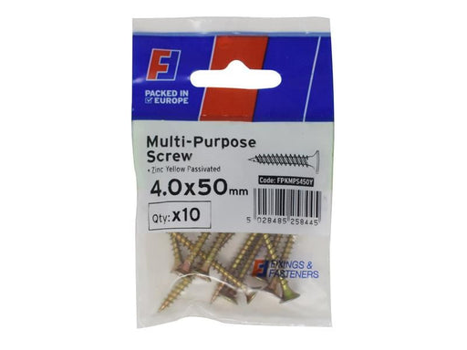 ForgeFix Multi-Purpose Pozi Screw CSK ST ZYP 4.0 x 50mm ForgePack 10 ForgeFix - RockBottom Northampton