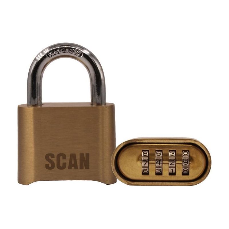 Scan Brass Combination Padlock 50mm Scan - RockBottom Nothampton