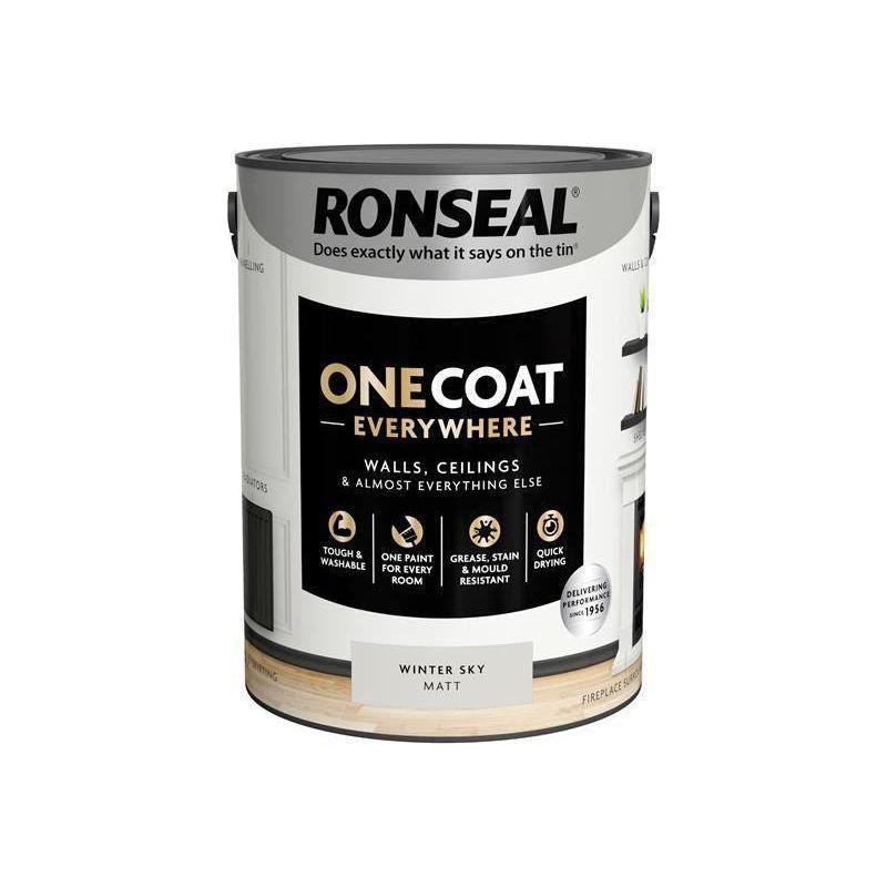 Ronseal One Coat Everywhere Interior Winter Sky Matt 5 litre Ronseal - RockBottom Nothampton