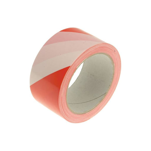 Faithfull Professional Self-Adhesive Hazard Tape Red/White 50mm x 33m Faithfull - RockBottom Northampton