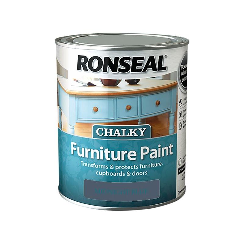 Ronseal Chalky Furniture Paint Midnight Blue 750ml Ronseal - RockBottom Nothampton