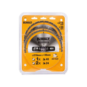 Dewalt Power Tools DT1962 Construction Circular Saw Blade 3 Pack 216 x 30mm 2 x 24T 1 x 40T DeWALT Power Tools - RockBottom Northampton