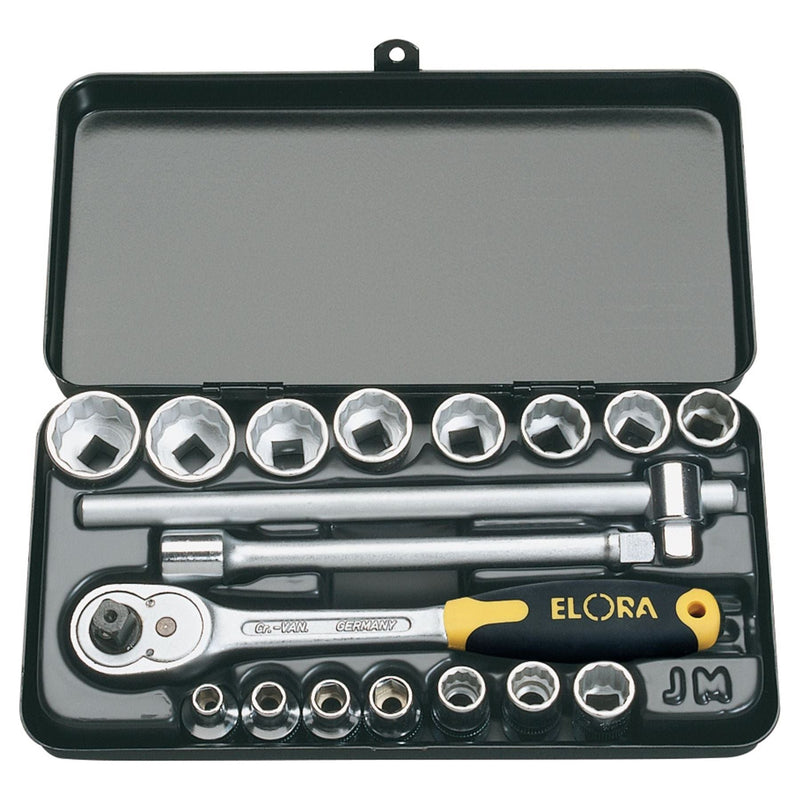 Draper Elora Metric Socket Set, 3/8" Sq. Dr. (18 Piece) 25932 Draper - Town Tools 