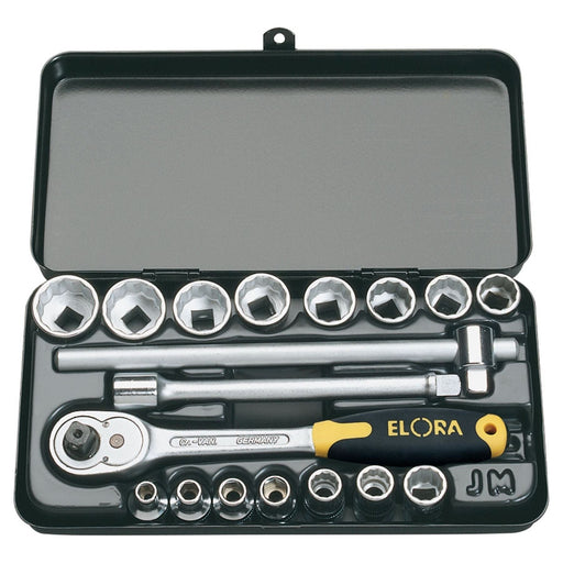 Draper Elora Metric Socket Set, 3/8" Sq. Dr. (18 Piece) 25932 Draper - Town Tools 