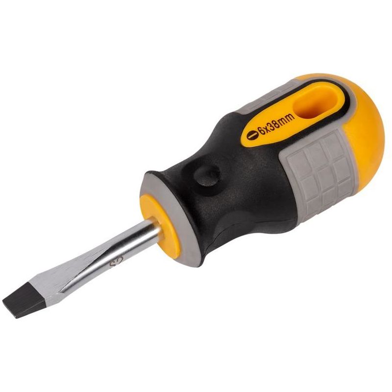 Roughneck Stubby Screwdriver Flared Tip 6.0 x 38mm Roughneck - RockBottom Nothampton