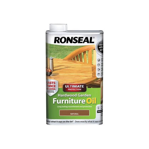 Ronseal Ultimate Protection Hardwood Garden Furniture Oil Natural Clear 500ml Ronseal - RockBottom Nothampton