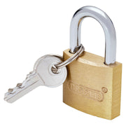 Draper Brass Cylinder Padlock, 30mm Draper - Town Tools