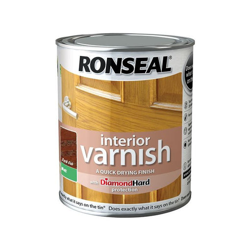 Ronseal Interior Varnish Quick Dry Matt Dark Oak 250ml Ronseal - RockBottom Nothampton