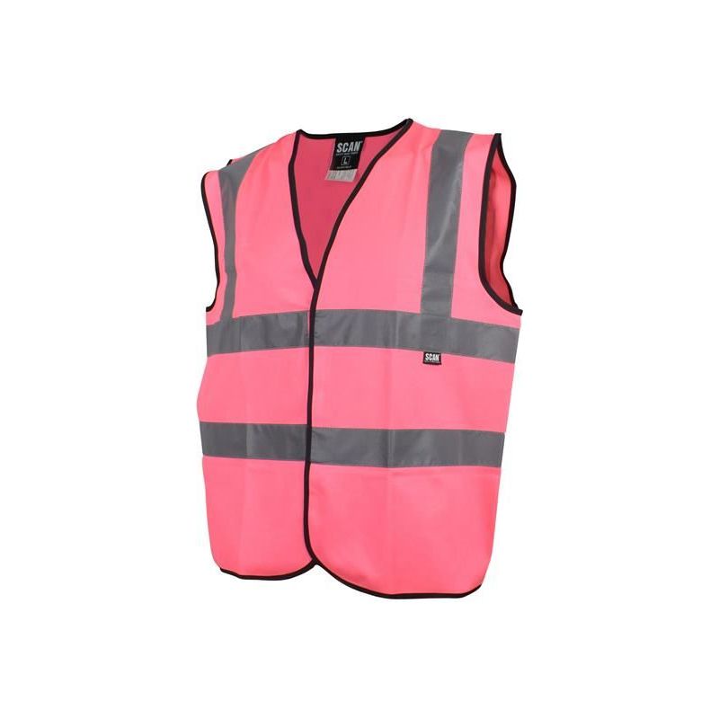 Scan Hi-Vis Waistcoat Pink - M (41in) Scan - RockBottom Nothampton