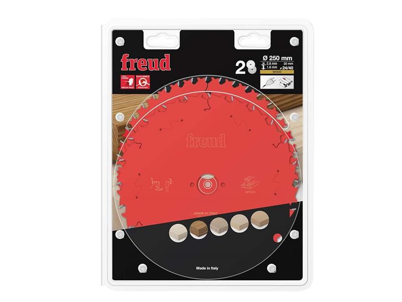 Freud Wood Circular Saw Blade 2 Pack 250 x 30 x 2.8mm x 24T / 40T