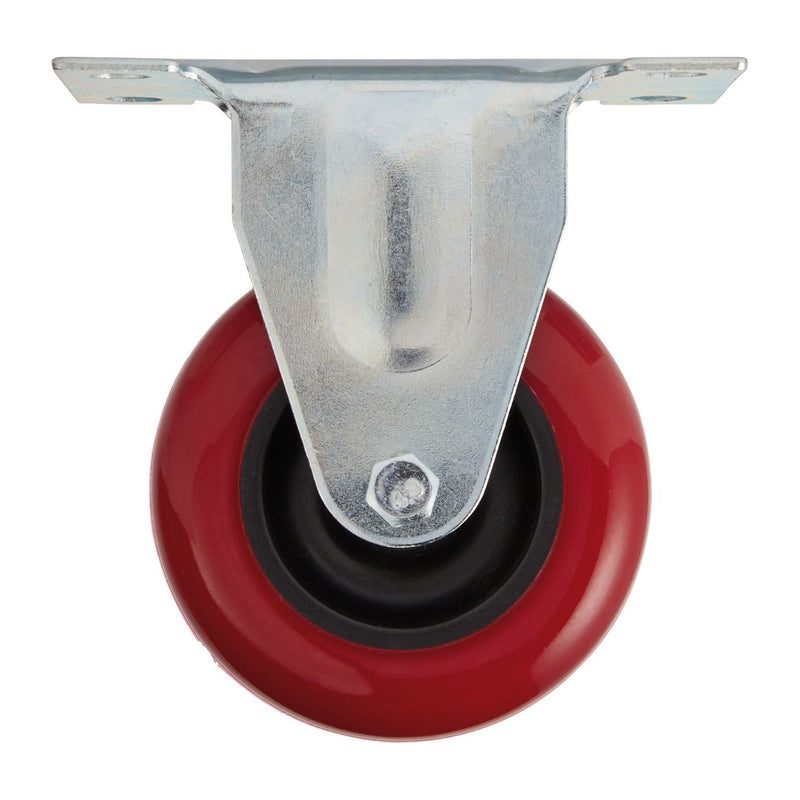 Draper Fixed Plate Fixing Polyurethane Wheel, 75mm Diameter, S.W.L. 100kg Draper - Town Tools