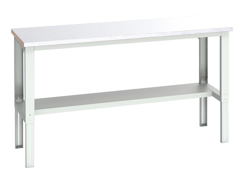 Bott Cubio Adjustable Bench with Half Shelf, Steel Clad Top 2000 x 750mm