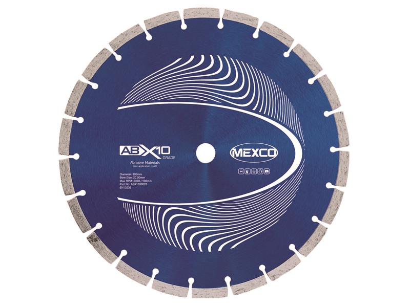MEXCO Abrasive Materials X10 Grade Diamond Blade 300 x 20mm