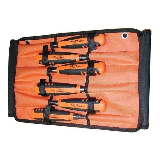 Bahco 424-P Bevel Edge Chisel Set in Roll, 6 Piece Bahco - RockBottom Northampton