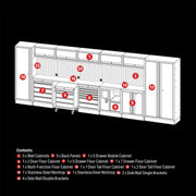 Draper BUNKER Modular Storage Combo with Stainless Steel Worktop (25 Piece) Draper - Town Tools 