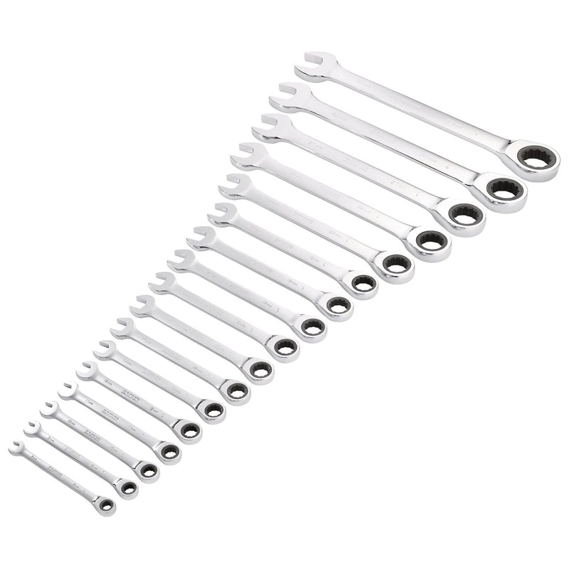 Draper Draper HI-TORQ Metric Ratchet Combination Spanner Set (17 Piece) Draper - Town Tools