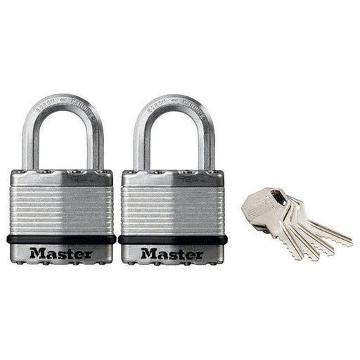Master Lock Excell™ Laminated Steel 45mm Padlock - 24mm Shackle - Keyed Alike x 2 Master Lock - RockBottom Northampton