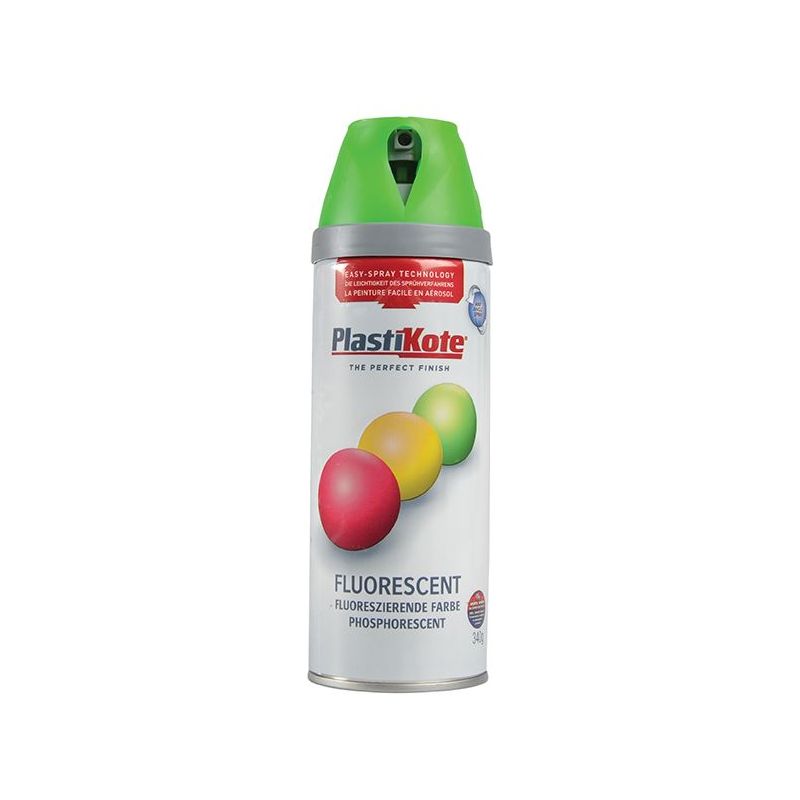 Plastikote Twist & Spray Fluorescent Green 400ml PlastiKote - RockBottom Nothampton