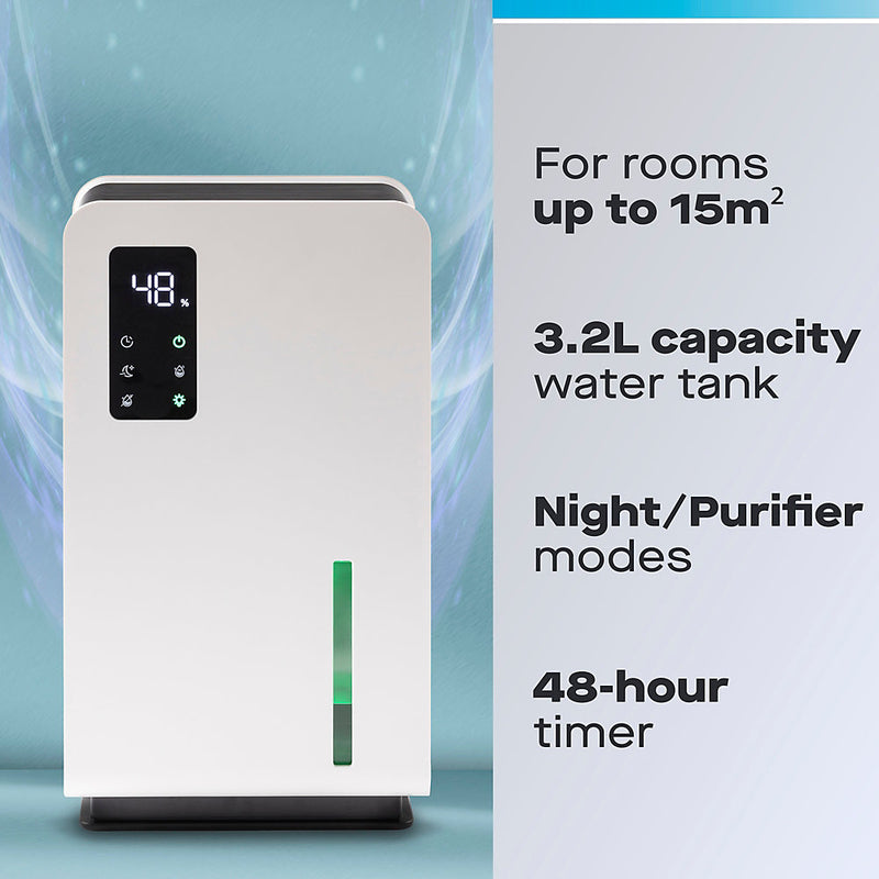 Daewoo 3.2L Dehumidifier with Air Purifier Quiet Low Energy Auto Shut-Off