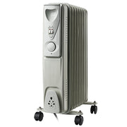 Daewoo Oil Filled Radiator 9 Fin 2000W Portable Heater Adjustable Thermostat White HEA1141GE