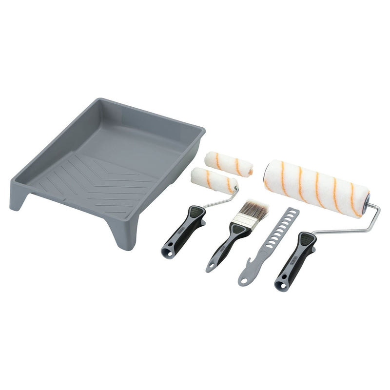 Draper Medium Pile Polyester Paint Roller and Brush Set with Soft Grip (8 Piece) Draper - Town Tools