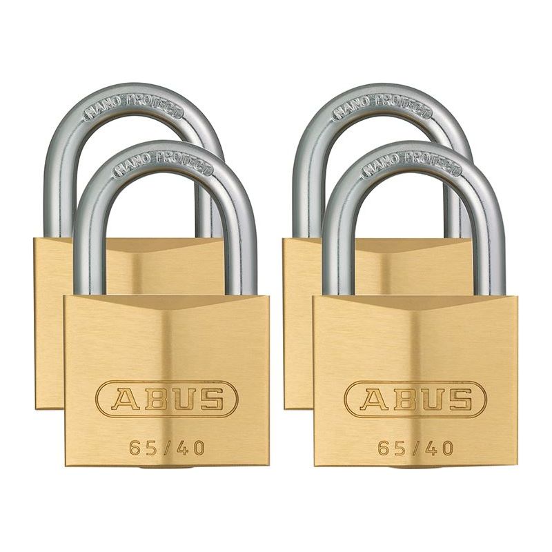 Abus Mechanical 65/40mm Brass Padlock Quad Pack ABUS Mechanical - RockBottom Northampton 