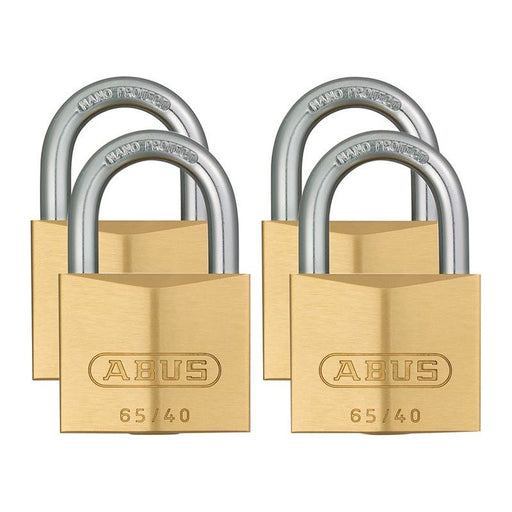 Abus Mechanical 65/40mm Brass Padlock Quad Pack ABUS Mechanical - RockBottom Northampton 