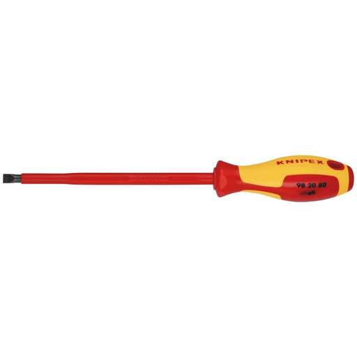 Draper Knipex 98 20 80 VDE Insulated Slotted Screwdriver, 8.0 x 175mm Draper - Town Tools