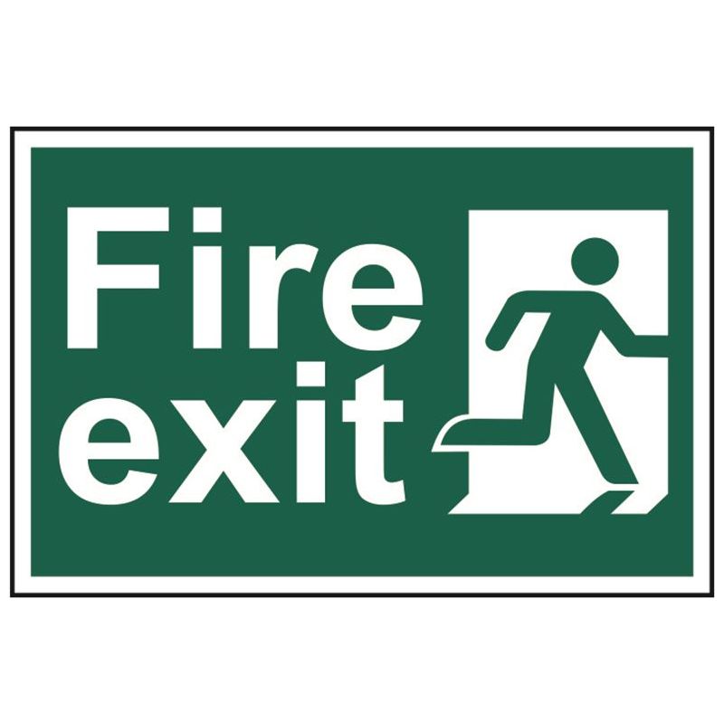 Scan Fire Exit Man Running Right - PVC Sign 300 x 200mm Scan - RockBottom Nothampton