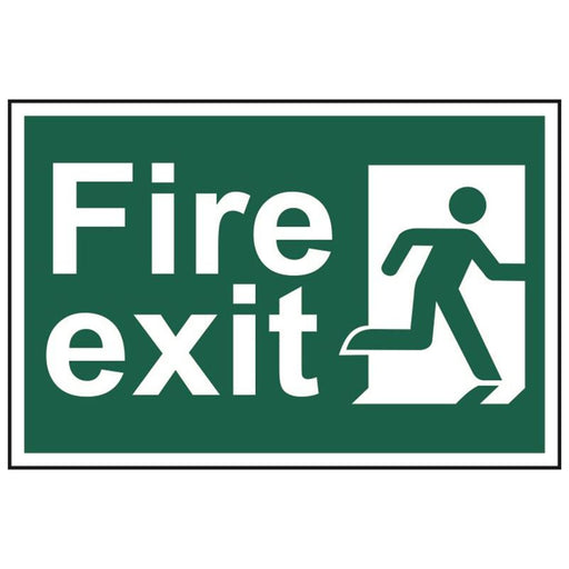 Scan Fire Exit Man Running Right - PVC Sign 300 x 200mm Scan - RockBottom Nothampton