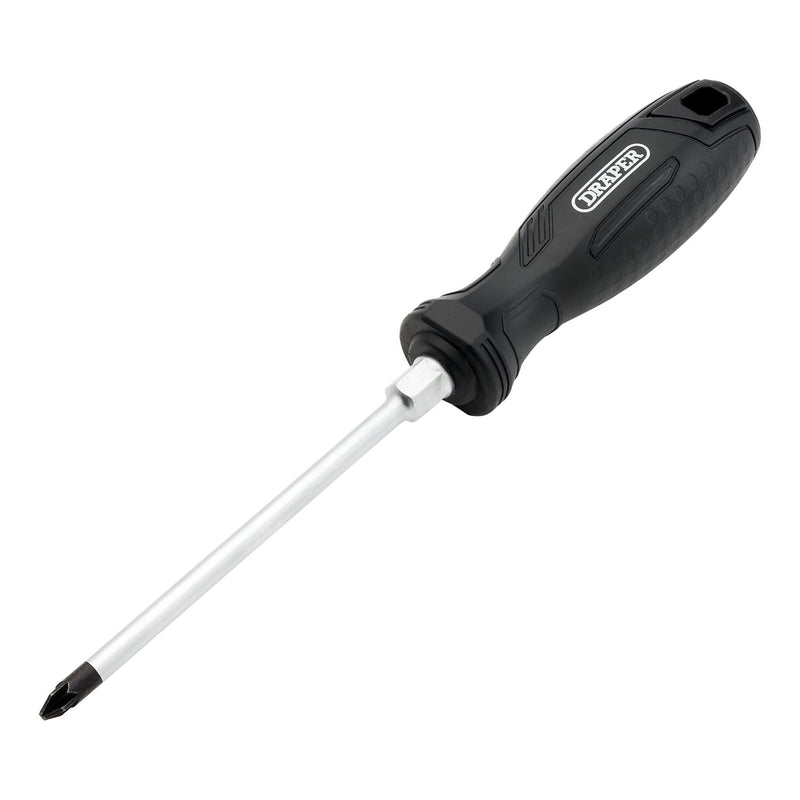 Draper Pozi Hard Grip Screwdriver, PZ2 x 125mm Draper - Town Tools