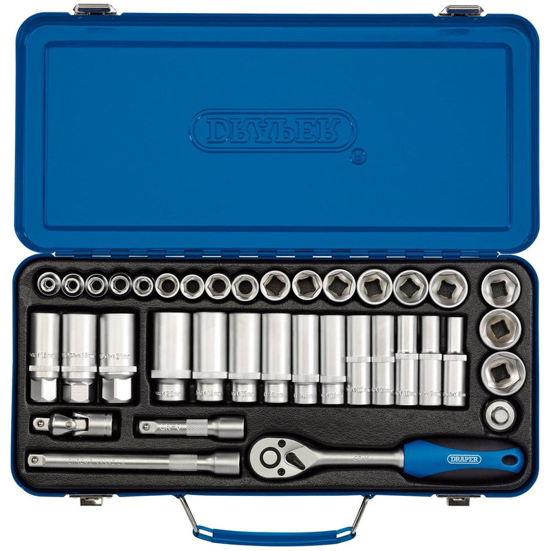 Draper Metric Socket Set, 3/8" Sq. Dr. (37 Piece) 16367 Draper - Town Tools 