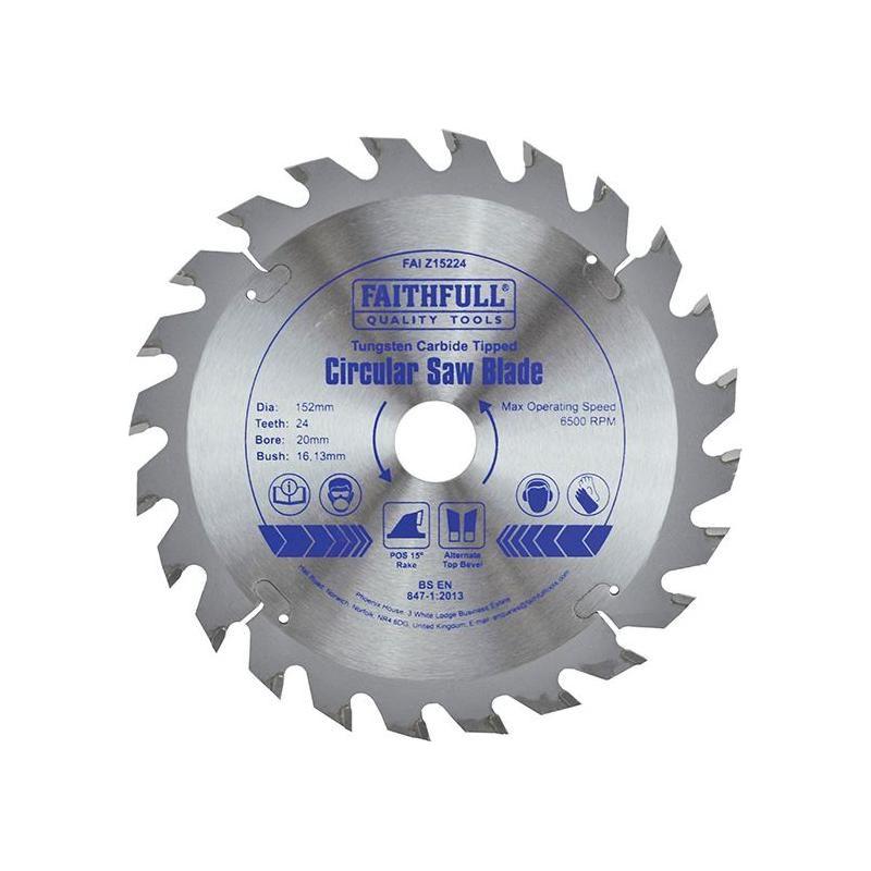 Faithfull TCT Circular Saw Blade 152 x 20mm x 24T POS Faithfull - RockBottom Northampton